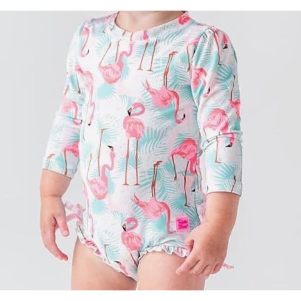 RuffleButts Long Sleeve One Piece Rash Guard Swimsuit Size 3T New With Tag